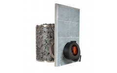 Печь-каменка дровяная для бани и сауны IKI-SL со стеклянной дверцей (сквозь стену)