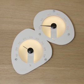 Оптоволоконный светильник для сауны Cariitti "Термометр-гигрометр" (белый)